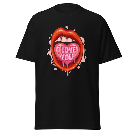 “I Love You” Lips Graphic T-Shirt – Bold Romantic Streetwear Design
