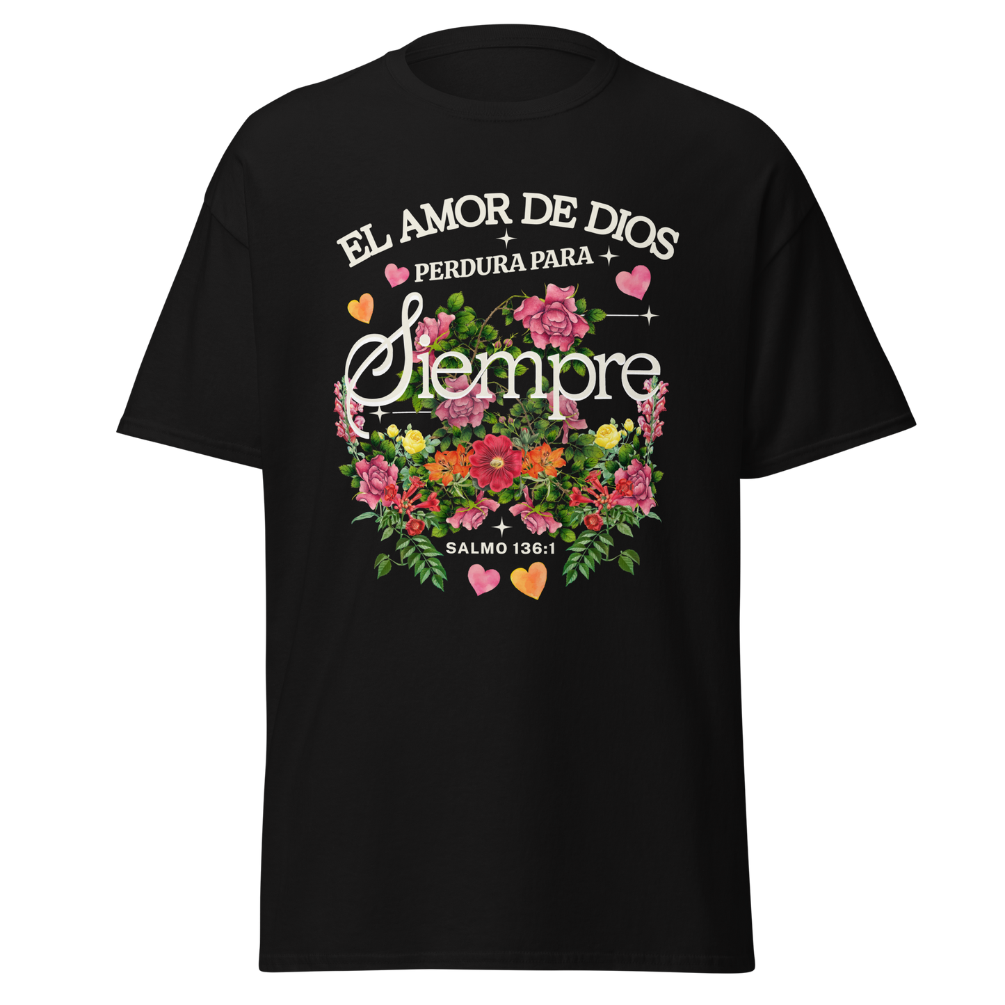 Camiseta “El Amor de Dios Perdura Para Siempre” – Salmo 136:1