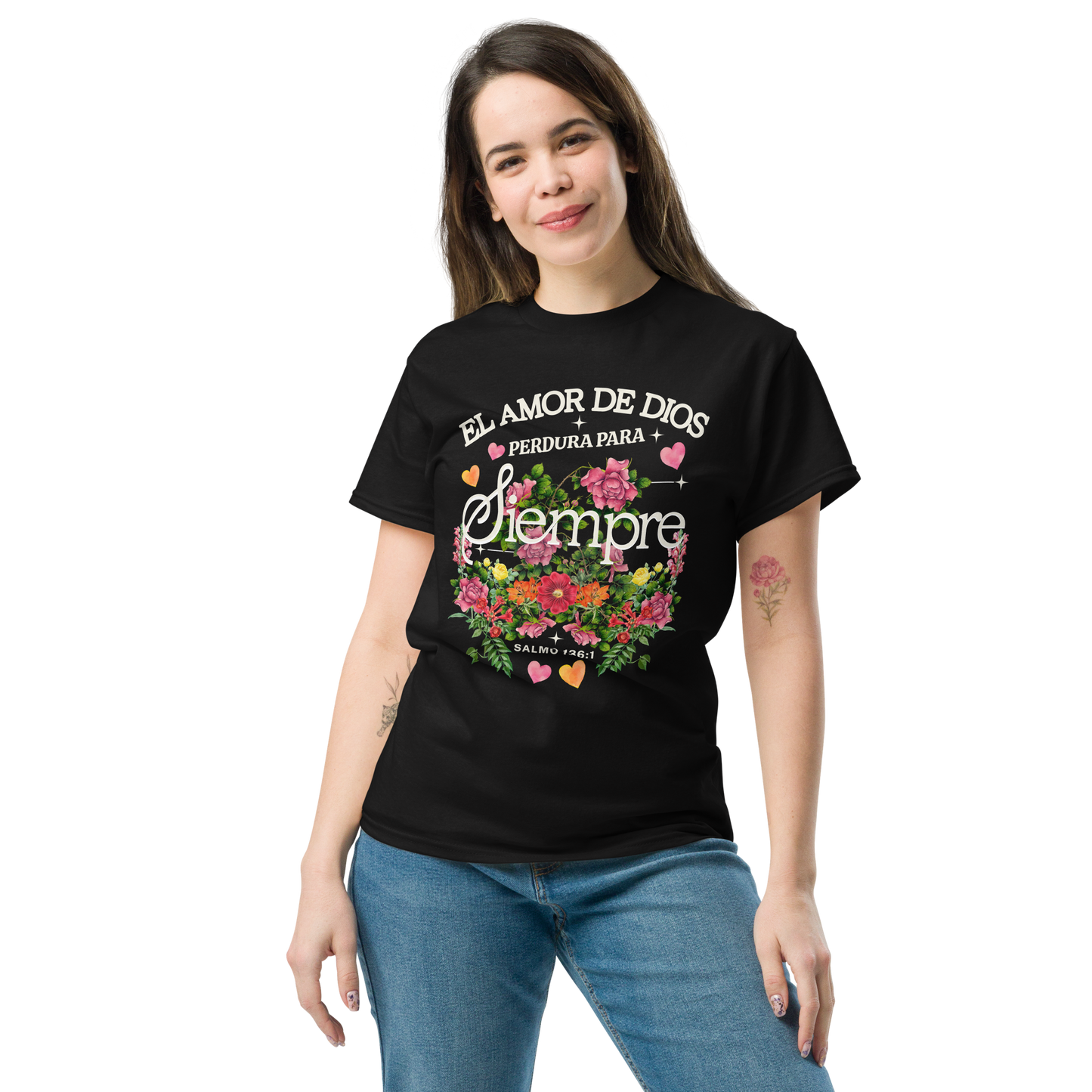 Camiseta “El Amor de Dios Perdura Para Siempre” – Salmo 136:1