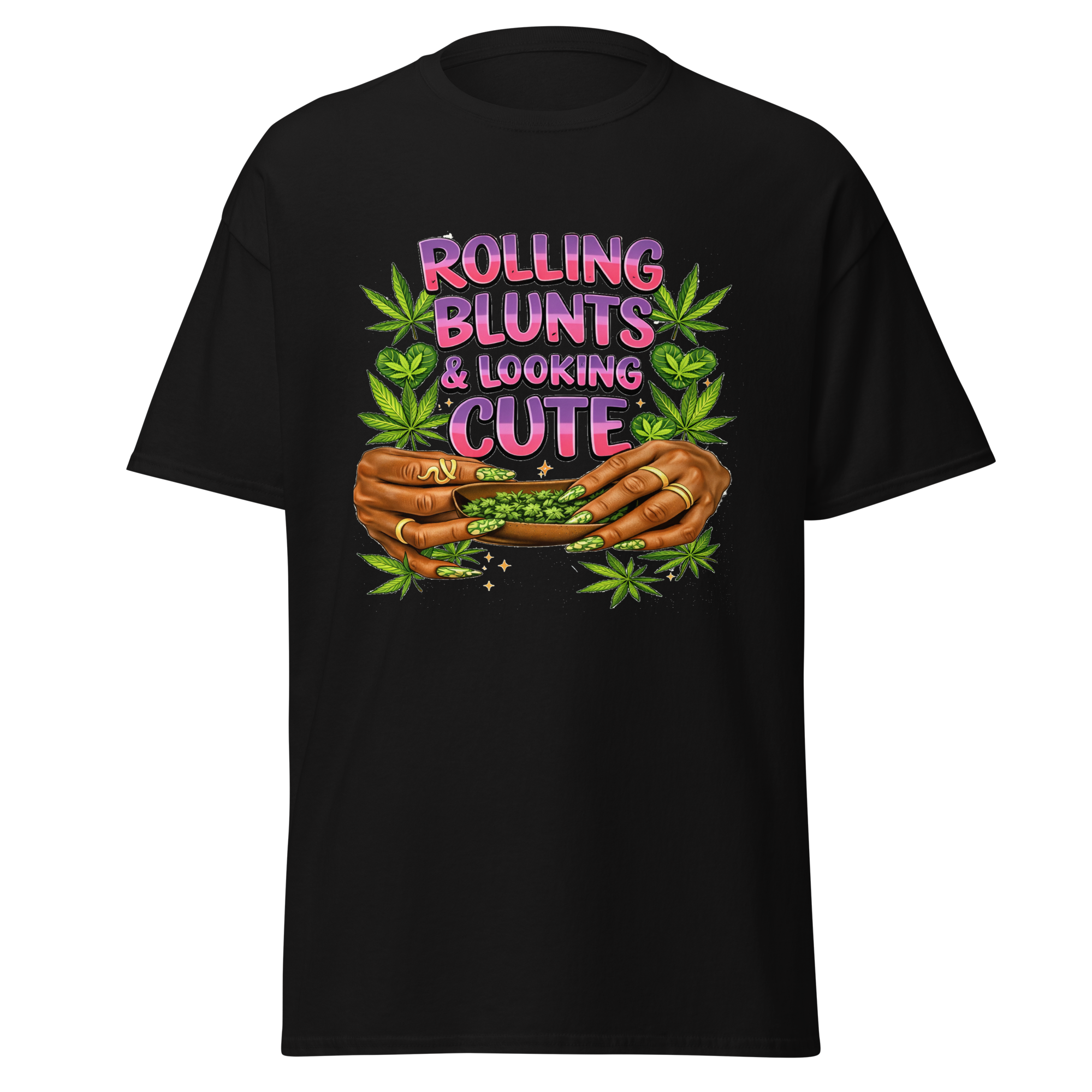 Rolling Blunts & Looking Cute – Graphic T-Shirt