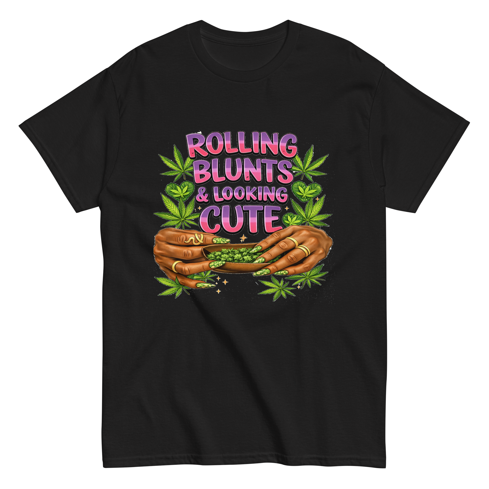 Rolling Blunts & Looking Cute – Graphic T-Shirt