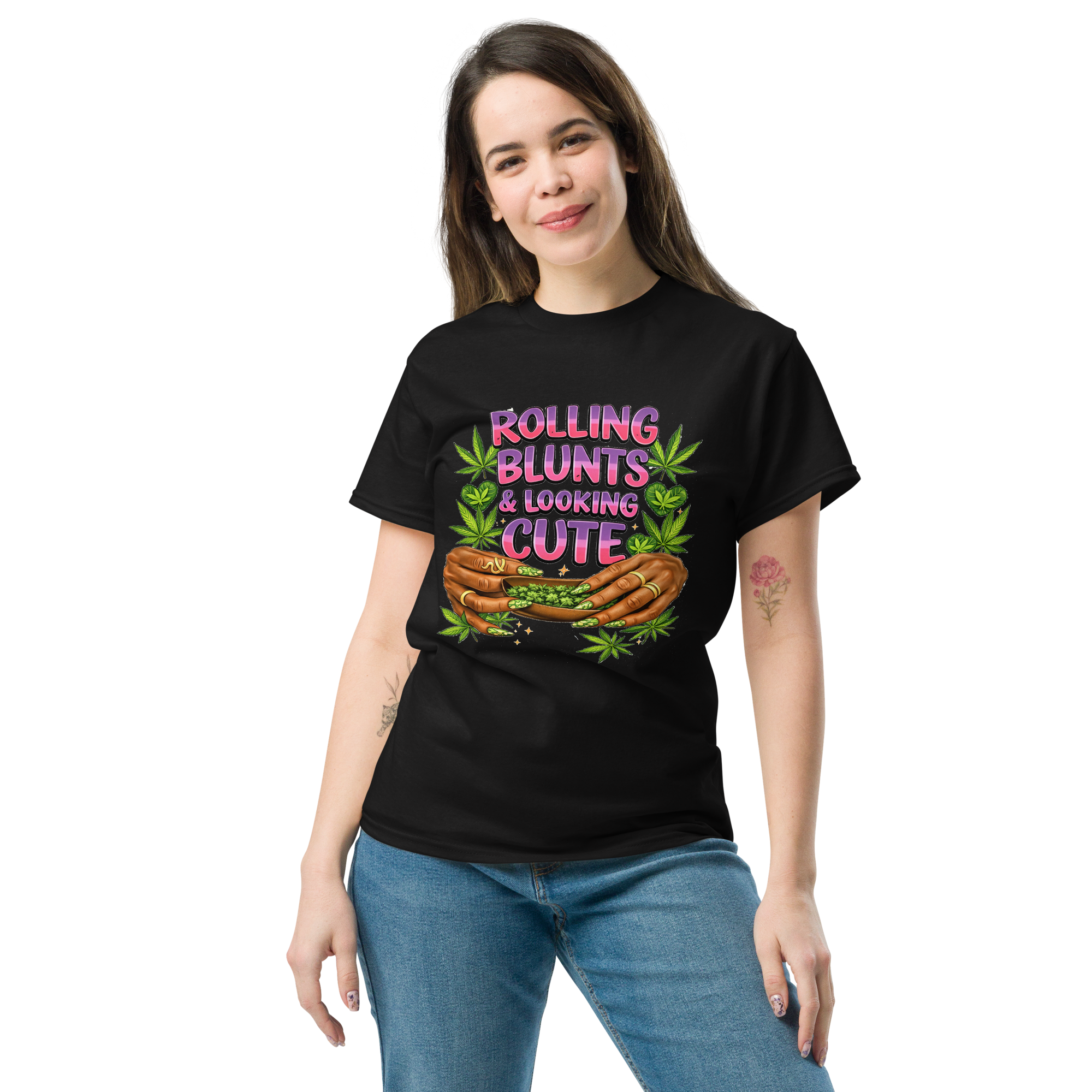 Rolling Blunts & Looking Cute – Graphic T-Shirt