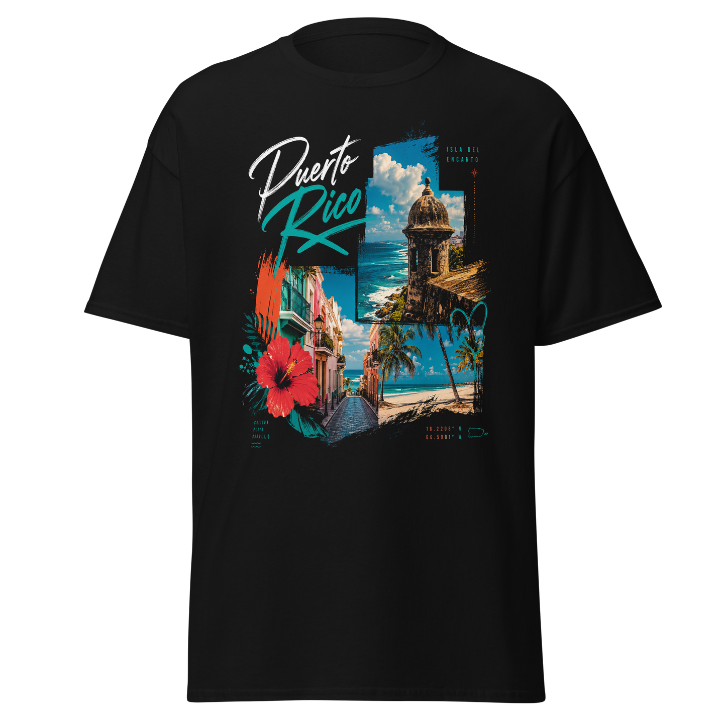 Puerto Rico Isla Del Encanto Tropical Graphic T-Shirt