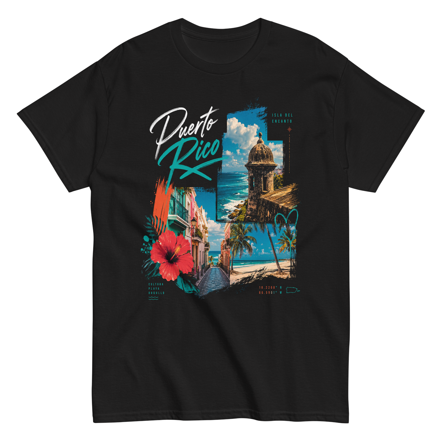 Puerto Rico Isla Del Encanto Tropical Graphic T-Shirt