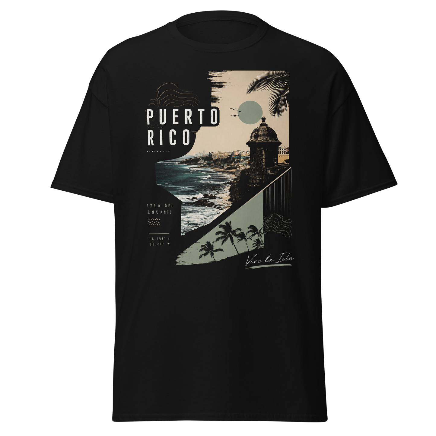 Puerto Rico Isla Del Encanto Coastal Graphic T-Shirt