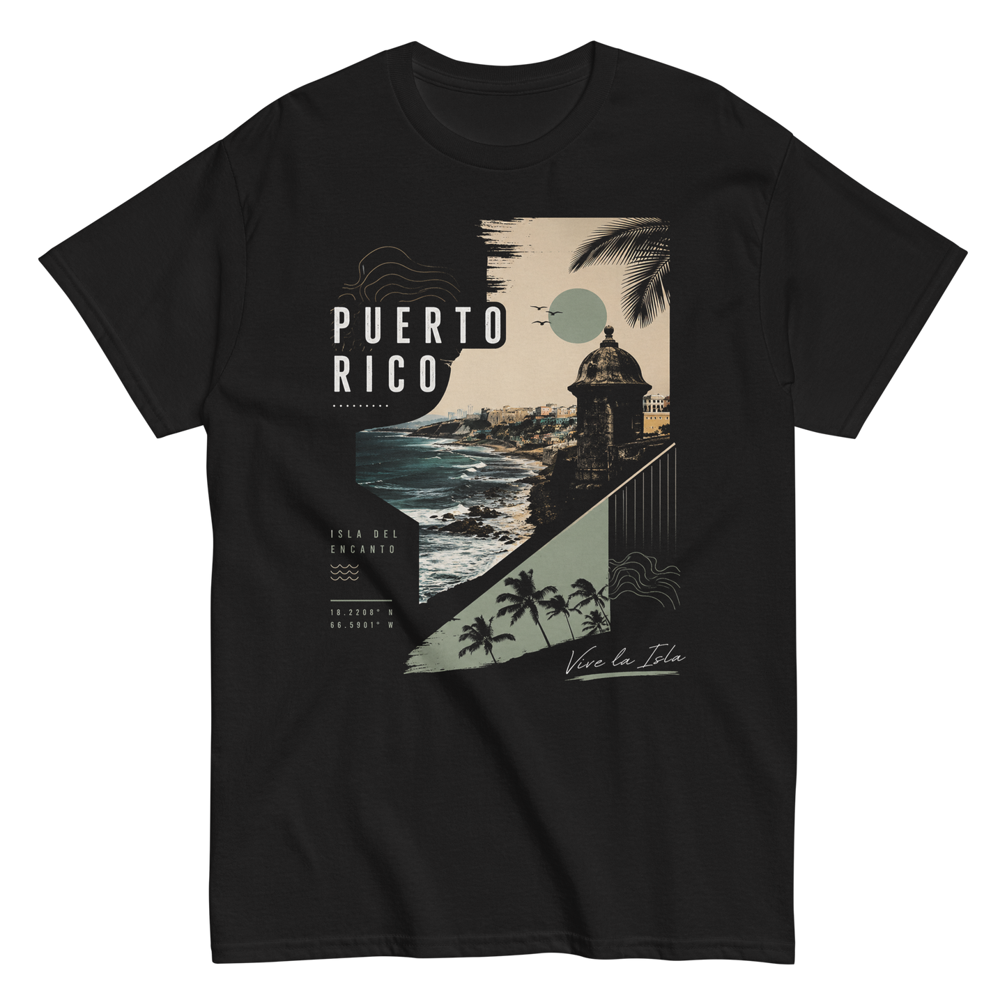 Puerto Rico Isla Del Encanto Coastal Graphic T-Shirt