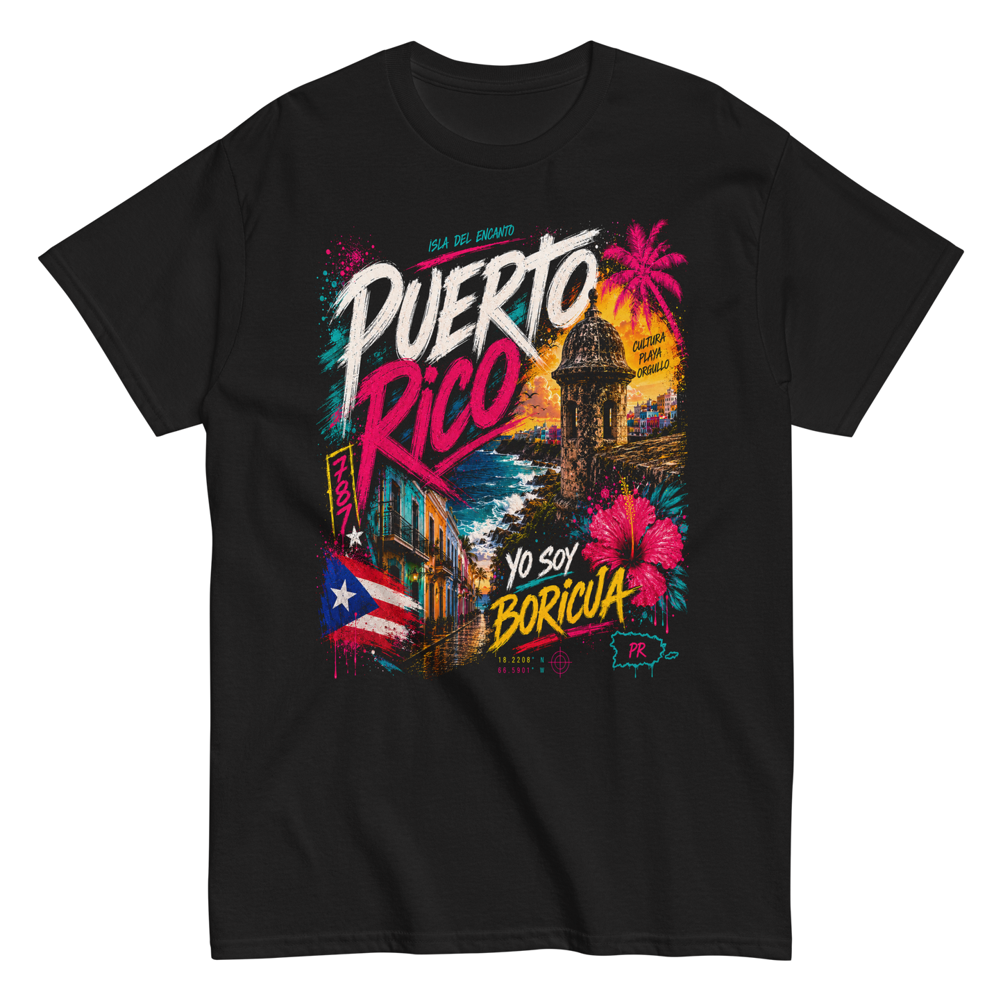 787 Yo Soy Boricua Puerto Rico Pride Graphic T-Shirt