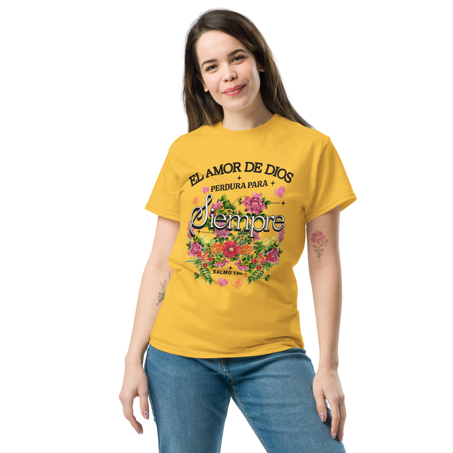 Camiseta “El Amor de Dios Perdura Para Siempre” – Salmo 136:1
