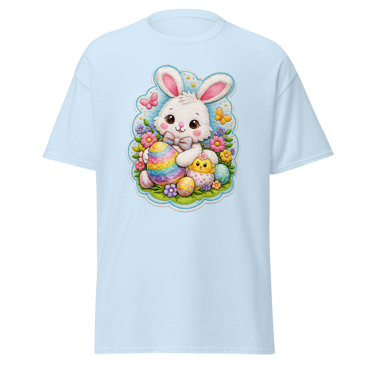 Cute Easter Bunny T-Shirt – Spring Bunny & Easter Eggs Graphic Tee
