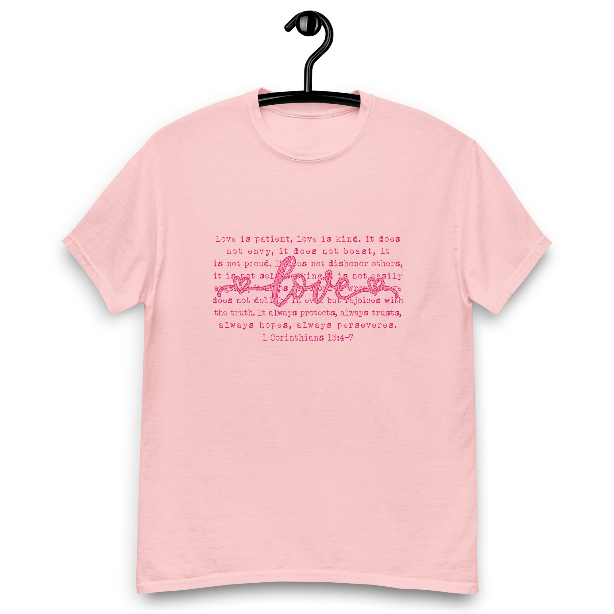 Christian Love Bible Verse T-Shirt – 1 Corinthians 13:4–7 Faith Tee