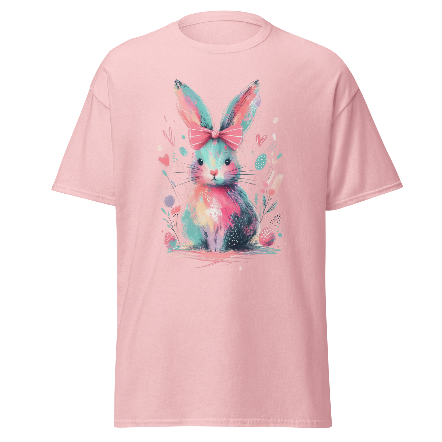 Colorful Easter Bunny T-Shirt — Spring watercolor graphic