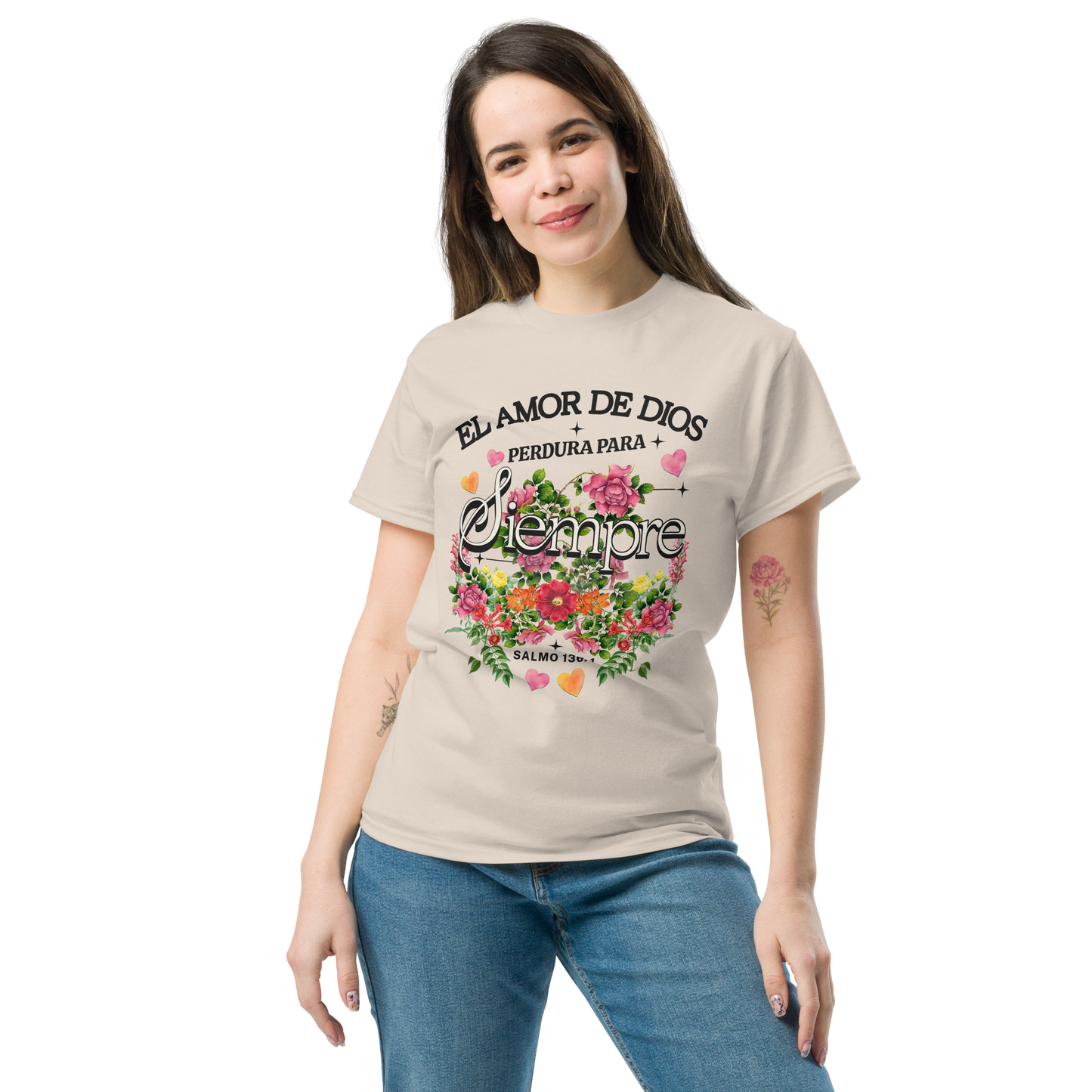 Camiseta “El Amor de Dios Perdura Para Siempre” – Salmo 136:1