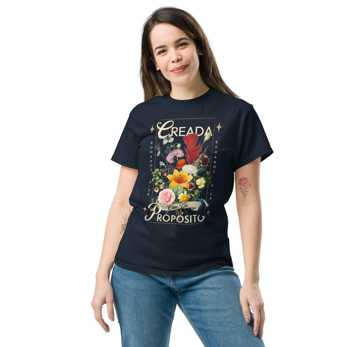 Camiseta “Creada con un Propósito” – Romanos 8:28