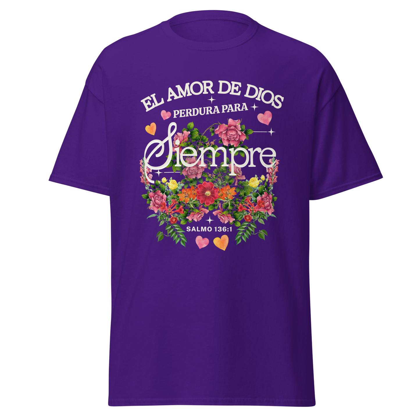 Camiseta “El Amor de Dios Perdura Para Siempre” – Salmo 136:1