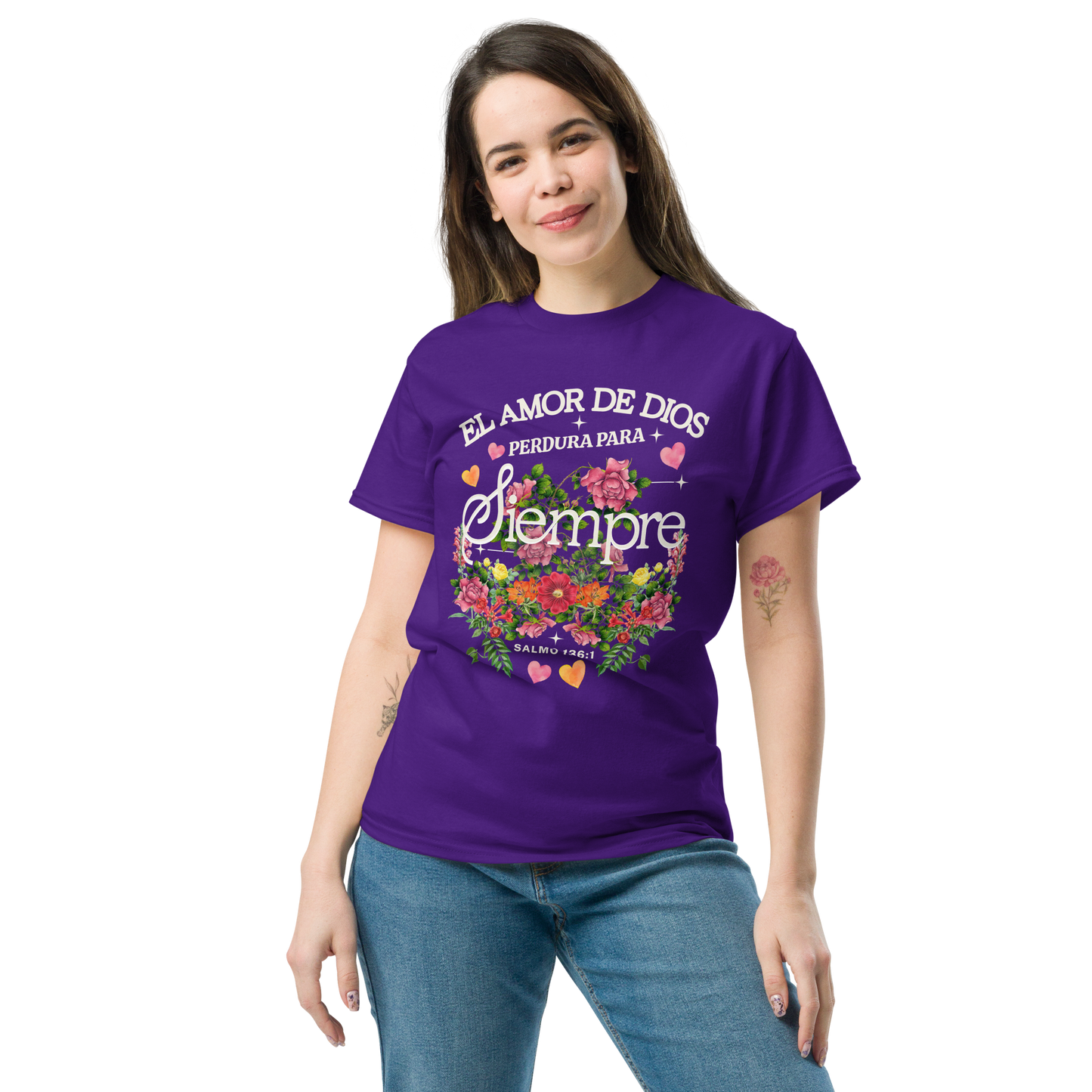 Camiseta “El Amor de Dios Perdura Para Siempre” – Salmo 136:1