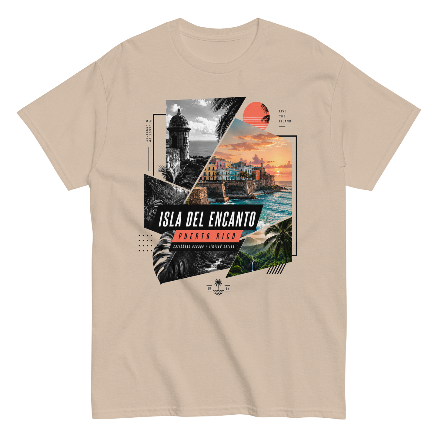Isla Del Encanto Puerto Rico Coastal Graphic T-Shirt