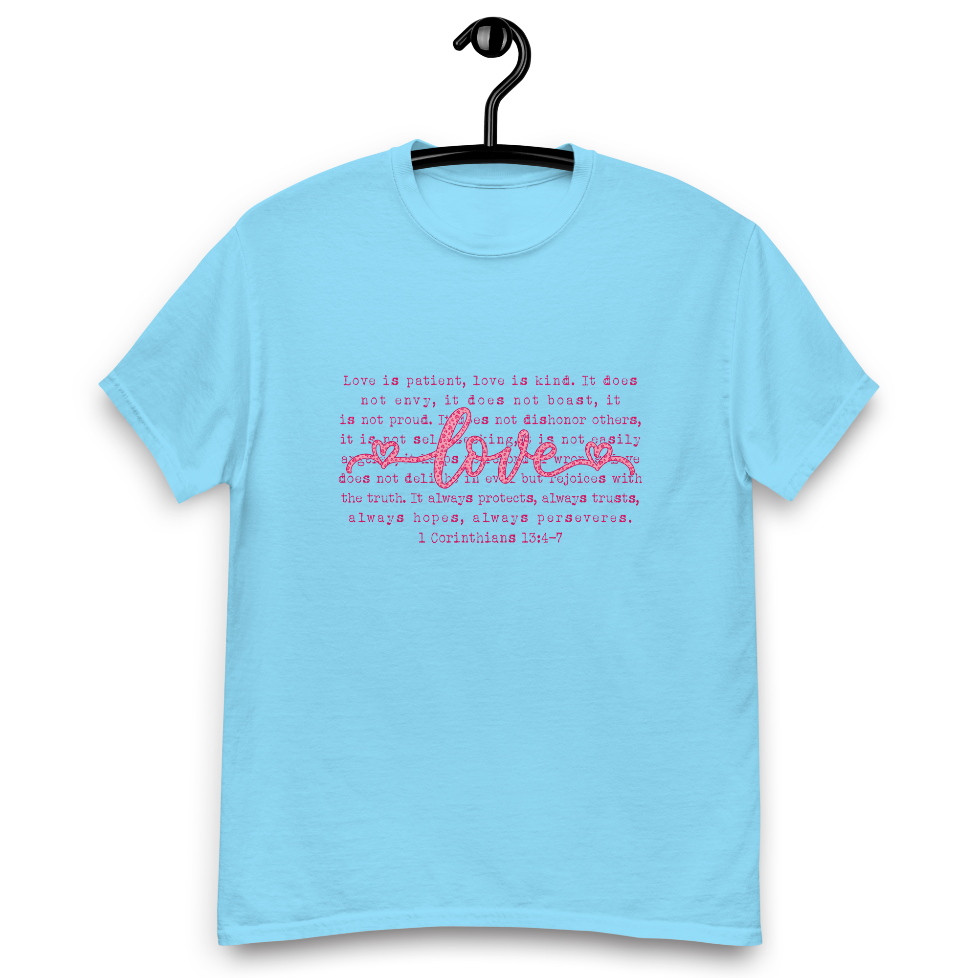 Christian Love Bible Verse T-Shirt – 1 Corinthians 13:4–7 Faith Tee