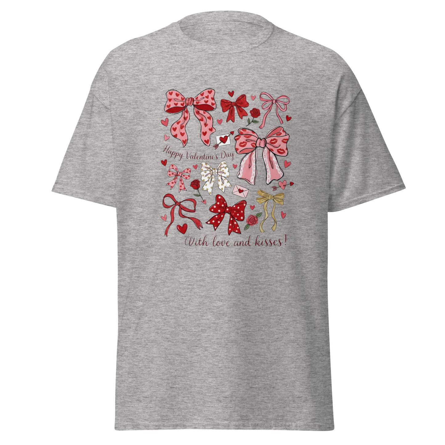 Valentine Bows & Love T-Shirt | Cute Unisex Graphic Tee