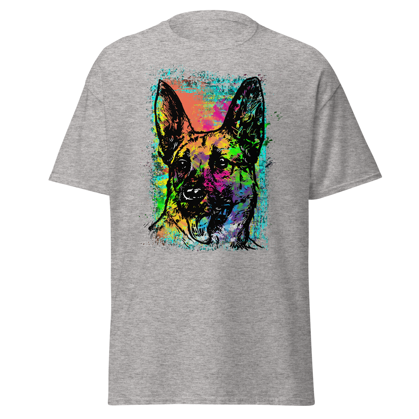 German Shepherd Artistic T-Shirt – Colorful Modern Dog Design