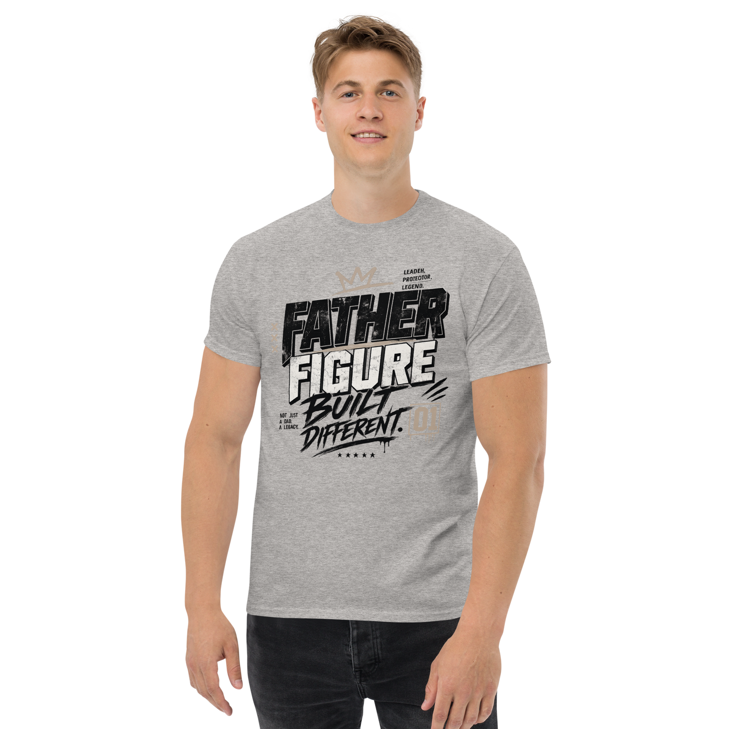Father Figure Built Different T-Shirt – Bold Streetwear Dad Graphic Tee