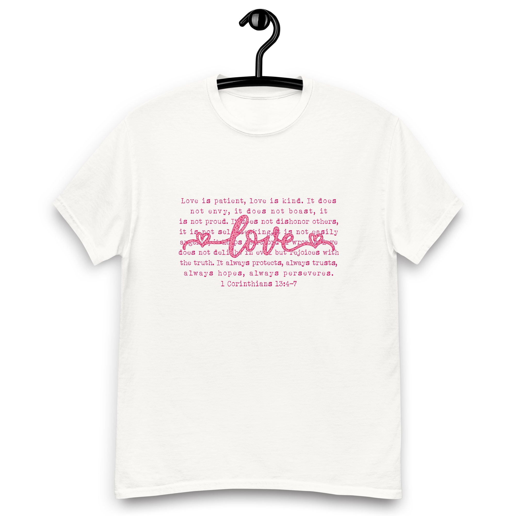 Christian Love Bible Verse T-Shirt – 1 Corinthians 13:4–7 Faith Tee