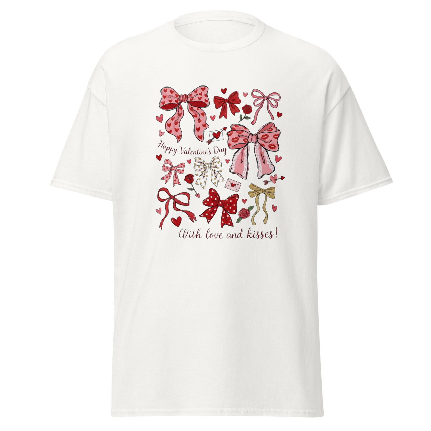 Valentine Bows & Love T-Shirt | Cute Unisex Graphic Tee