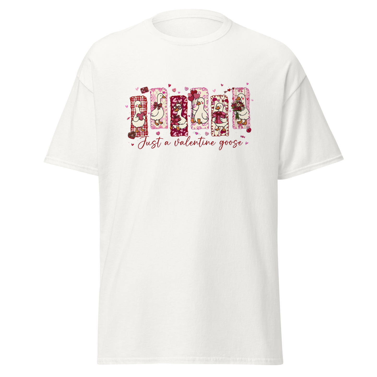 Just A Valentine Goose Graphic T-Shirt – Cute & Playful Love Design