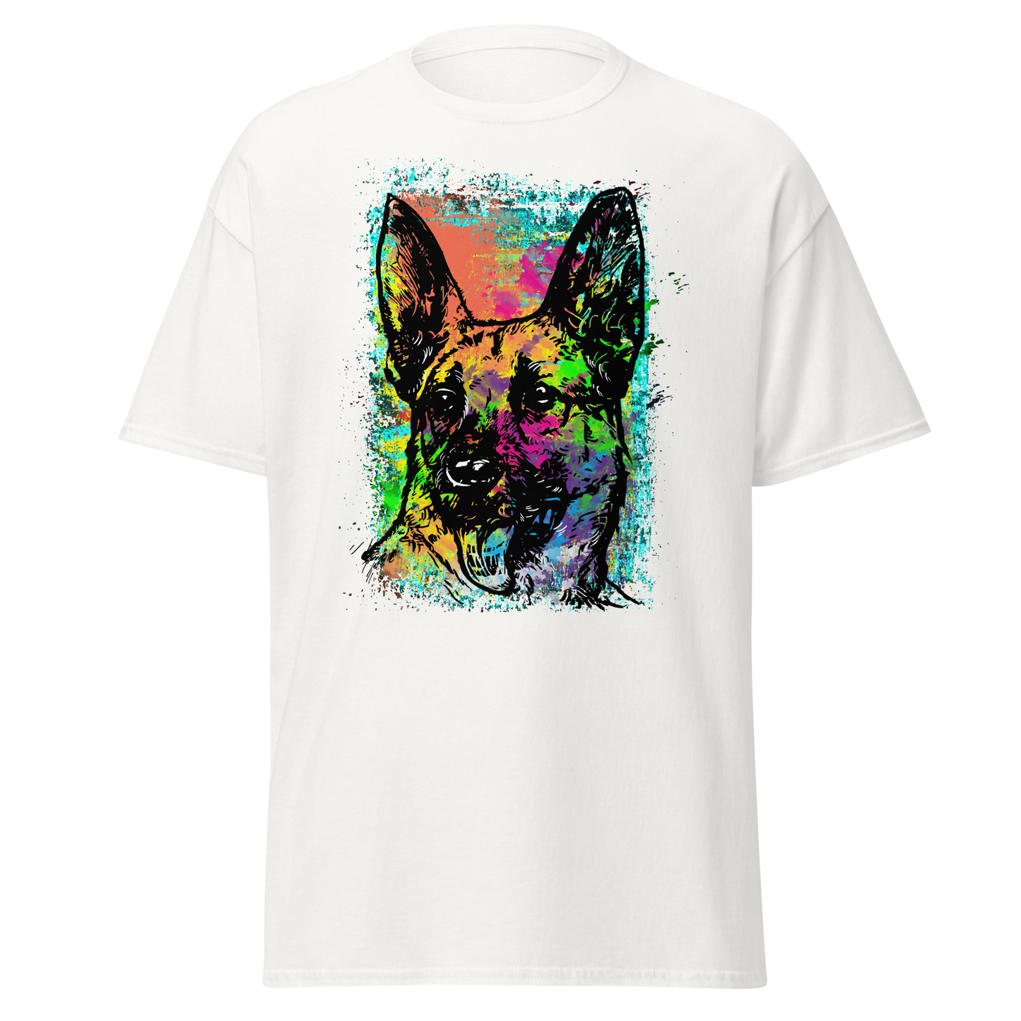 German Shepherd Artistic T-Shirt – Colorful Modern Dog Design