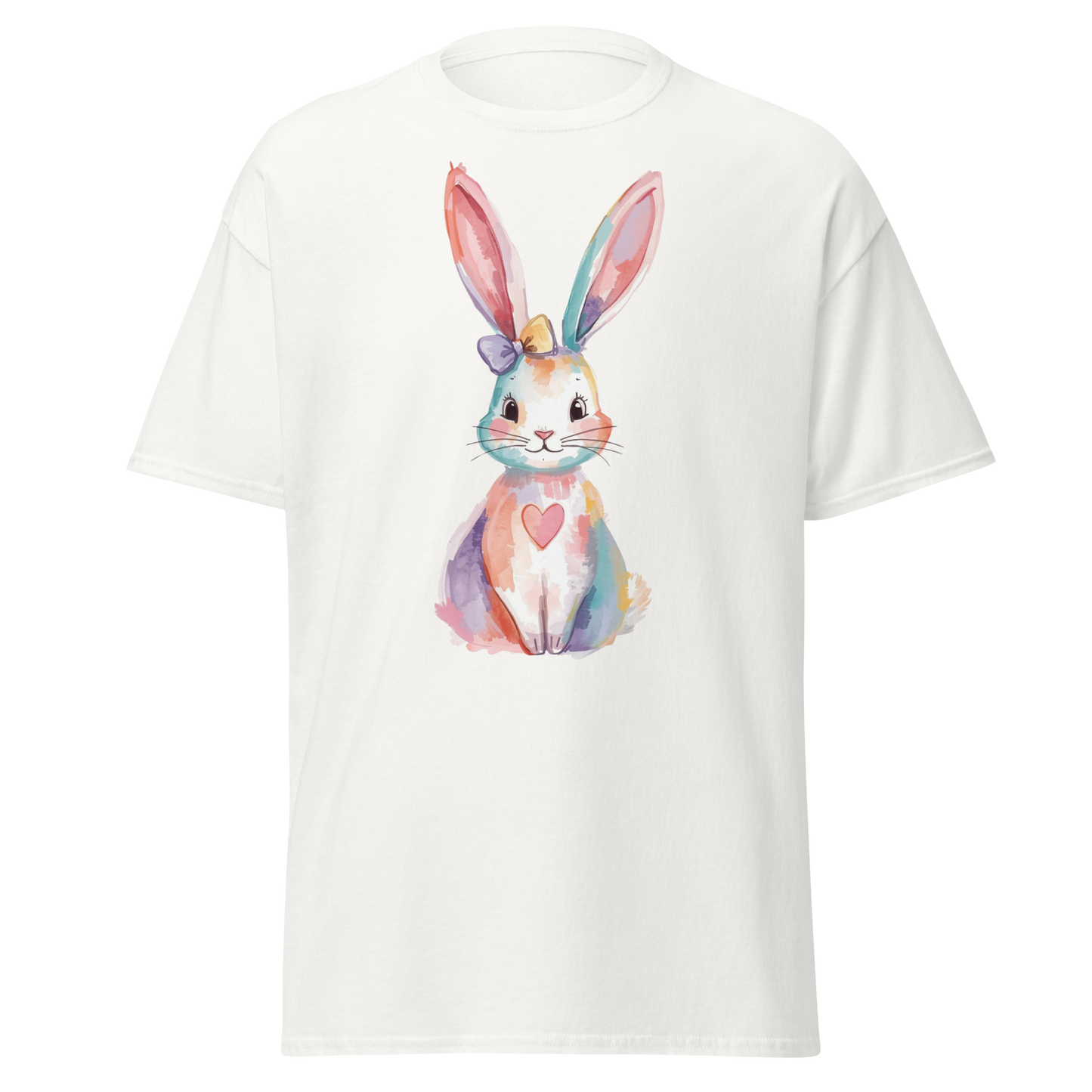 Watercolor Easter Bunny T-Shirt – Soft Pastel Bunny Graphic Tee