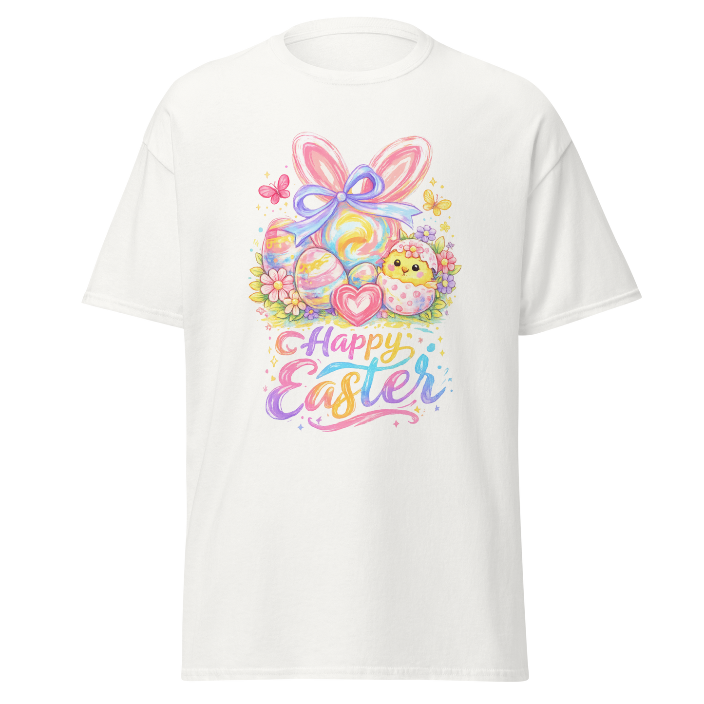 Happy Easter Bunny T-Shirt — Colorful Pastel Spring Graphic Tee