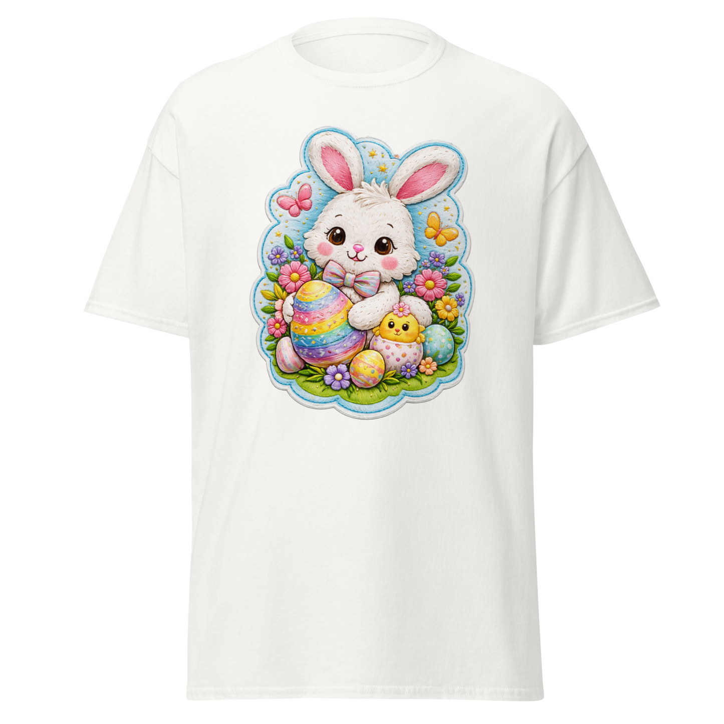 Cute Easter Bunny T-Shirt – Spring Bunny & Easter Eggs Graphic Tee
