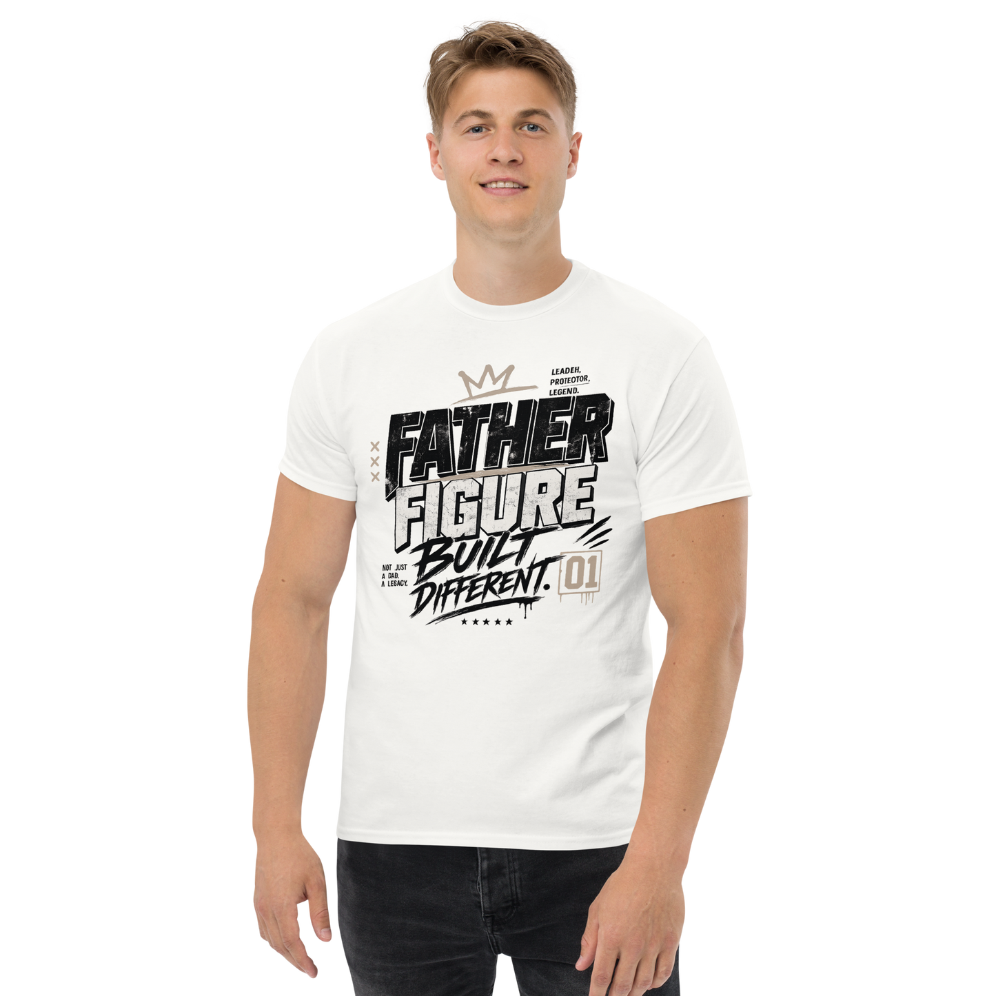 Father Figure Built Different T-Shirt – Bold Streetwear Dad Graphic Tee