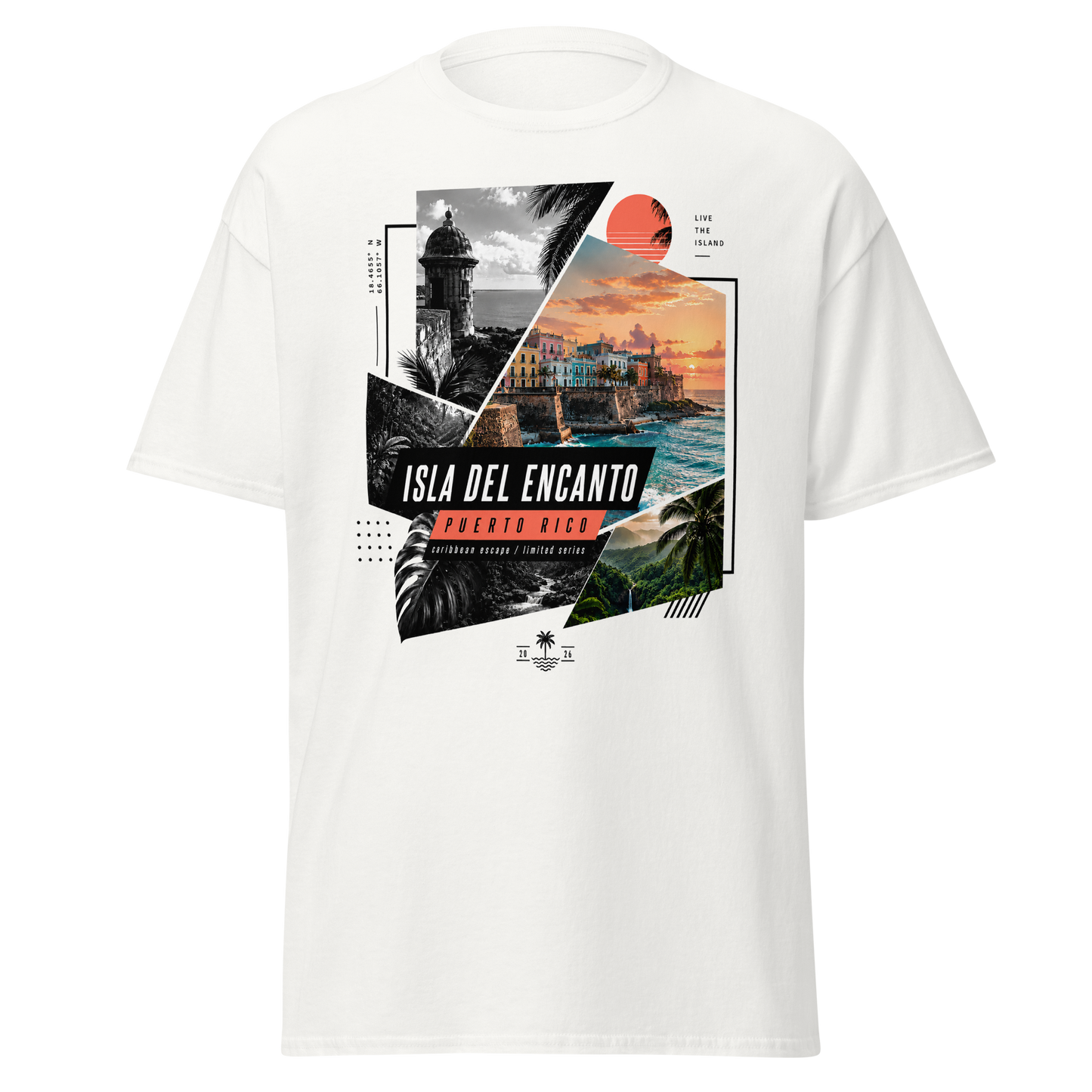 Isla Del Encanto Puerto Rico Coastal Graphic T-Shirt