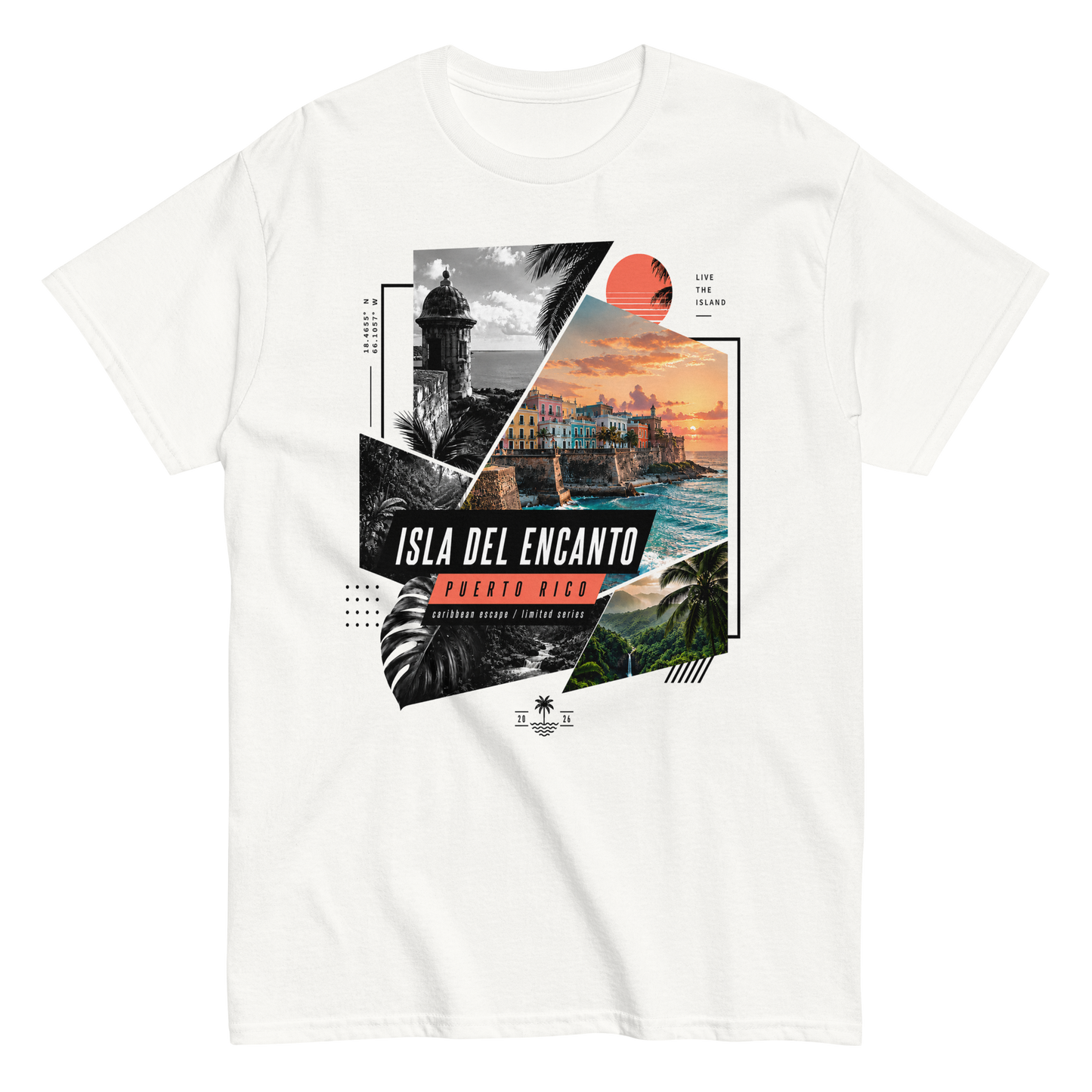 Isla Del Encanto Puerto Rico Coastal Graphic T-Shirt