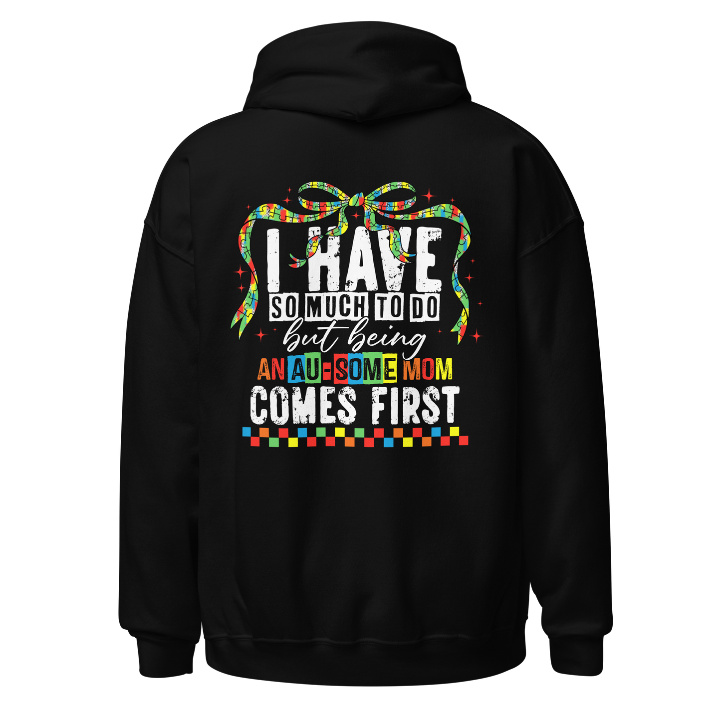 Autism Mama Bear Hoodie – Colorful Puzzle Design Mom Hoodie