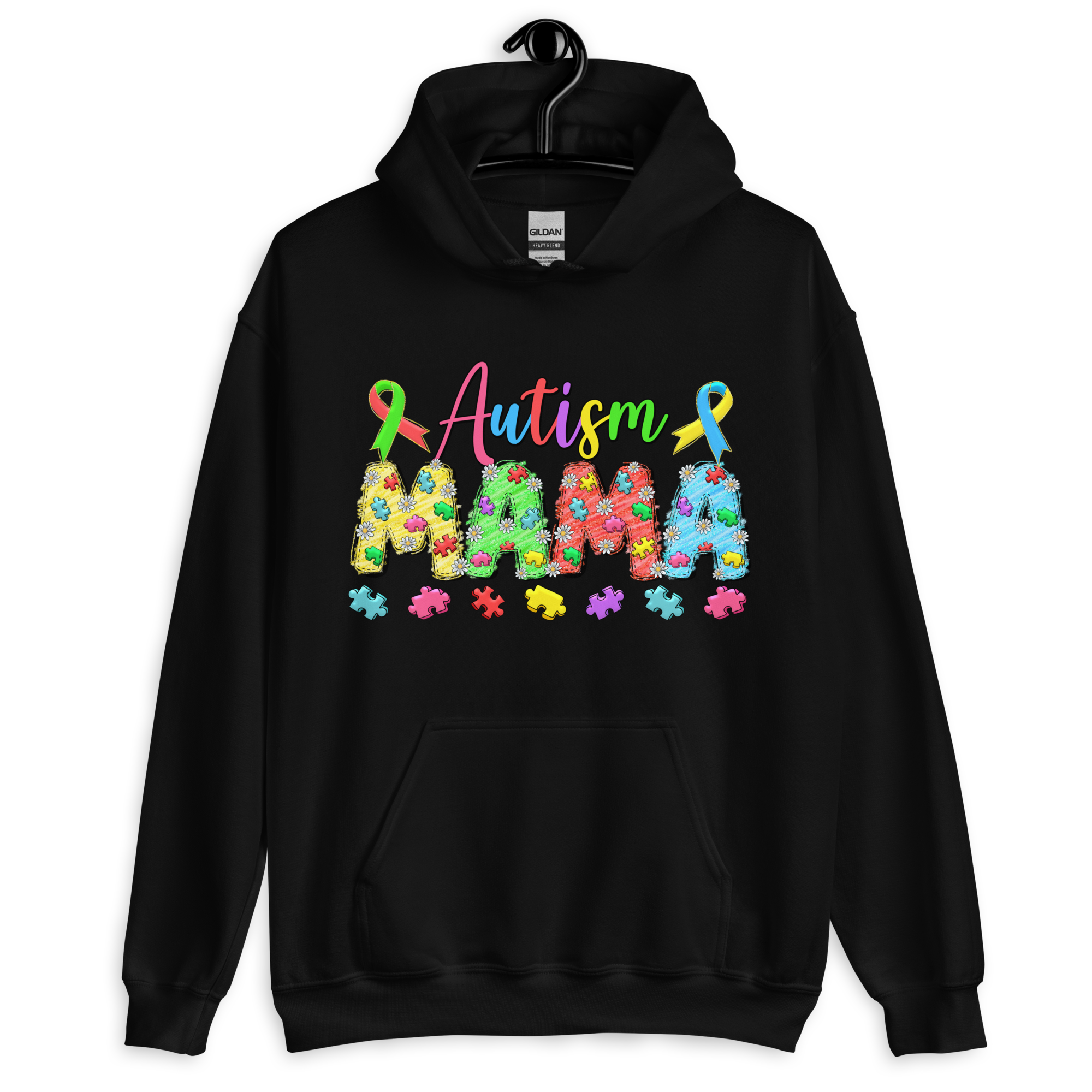 Autism Mama Awareness Hoodie – Puzzle Piece Autism Mom Sweatshirt – Proud Autism Mama Gift – Neurodiversity Support Hoodie
