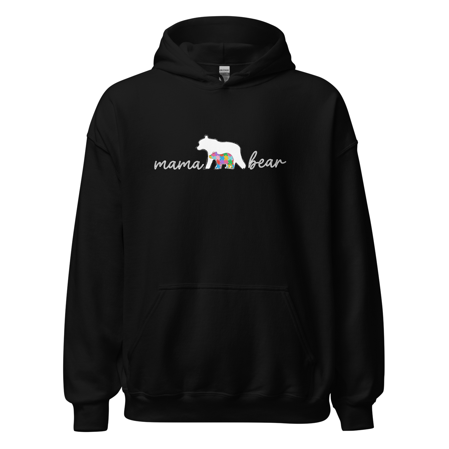 Autism Mama Bear Hoodie – Colorful Puzzle Design Mom Hoodie