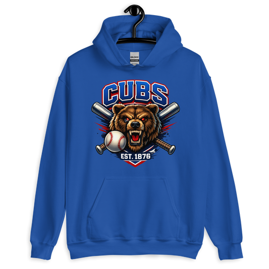 Cubs Bear Baseball Hoodie – Streetwear Sports – Unisex Heavy Blend Hoodie