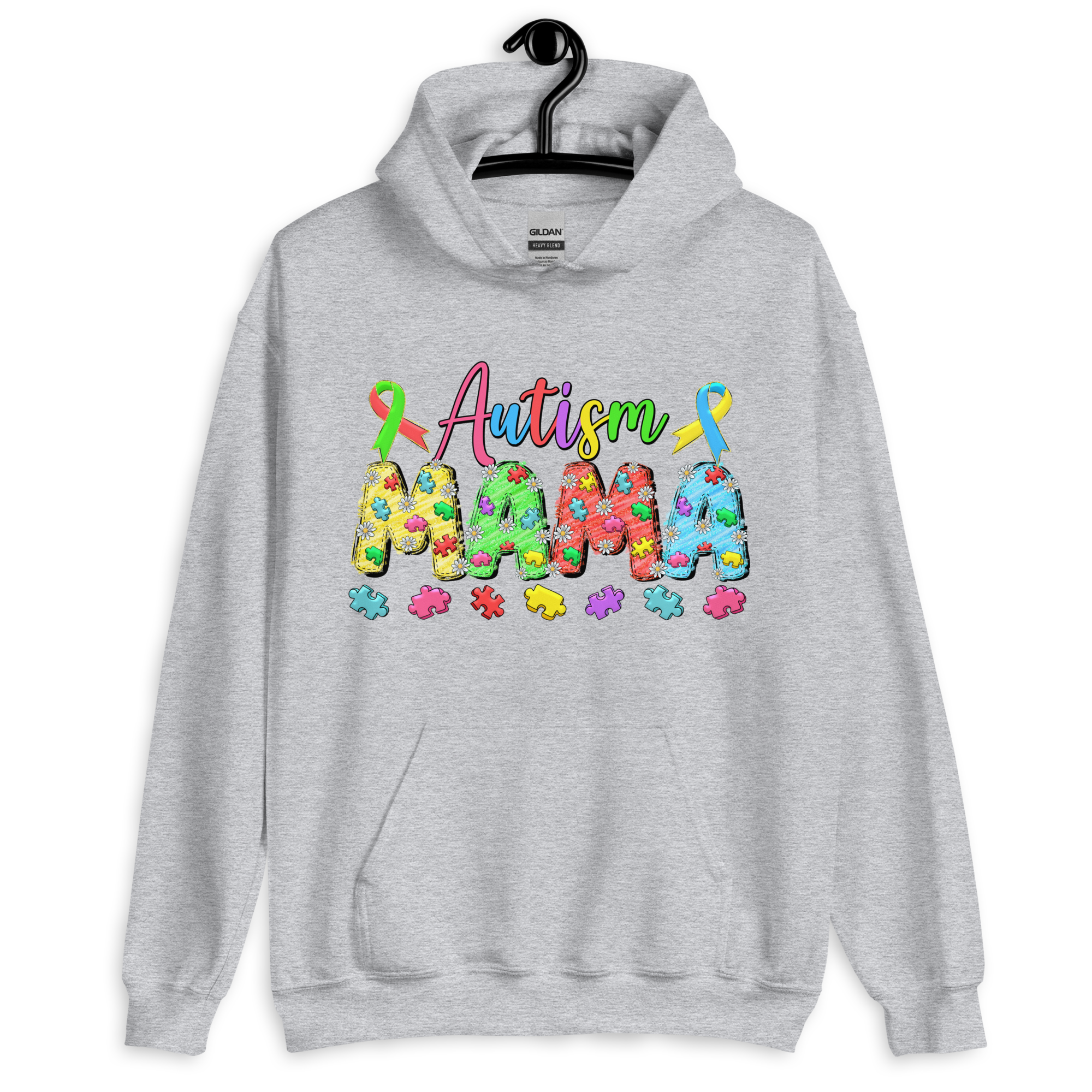 Autism Mama Awareness Hoodie – Puzzle Piece Autism Mom Sweatshirt – Proud Autism Mama Gift – Neurodiversity Support Hoodie