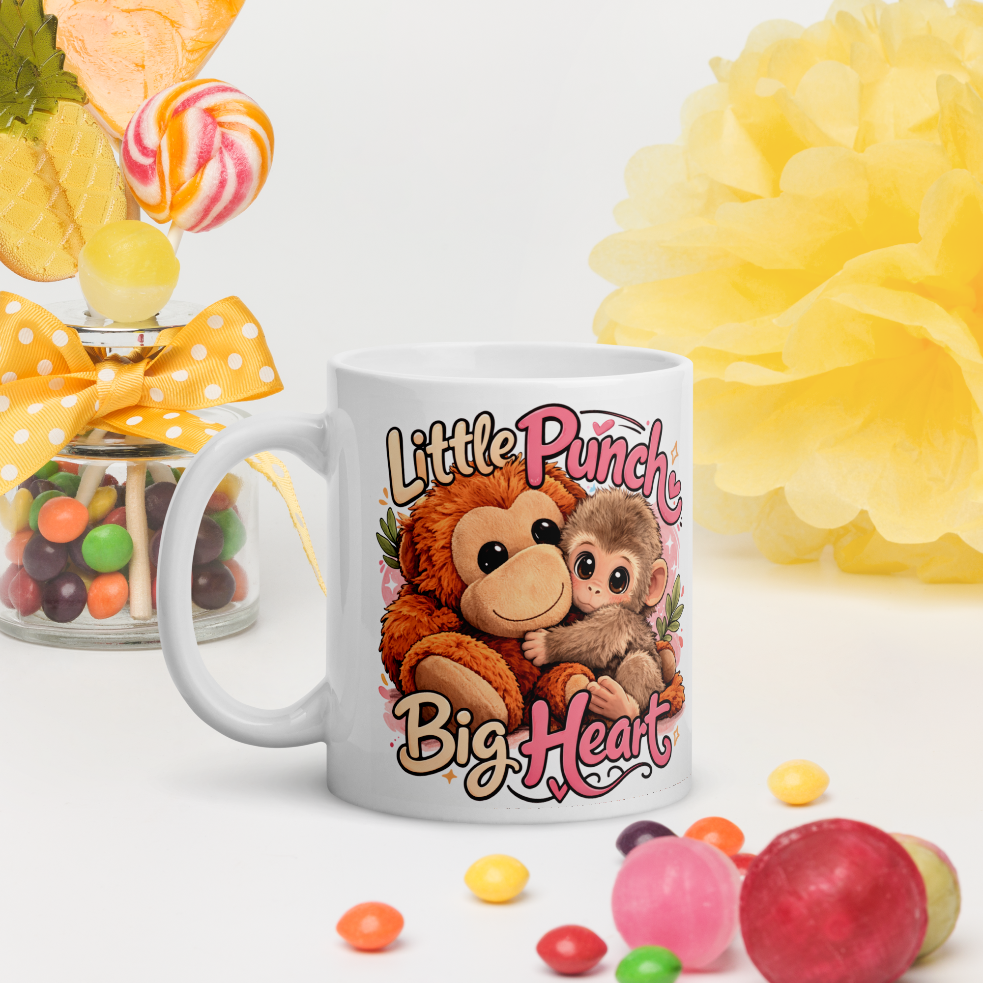Little Punch Big Heart – 11oz Ceramic Coffee Cup | Adorable Animal Lover Gift
