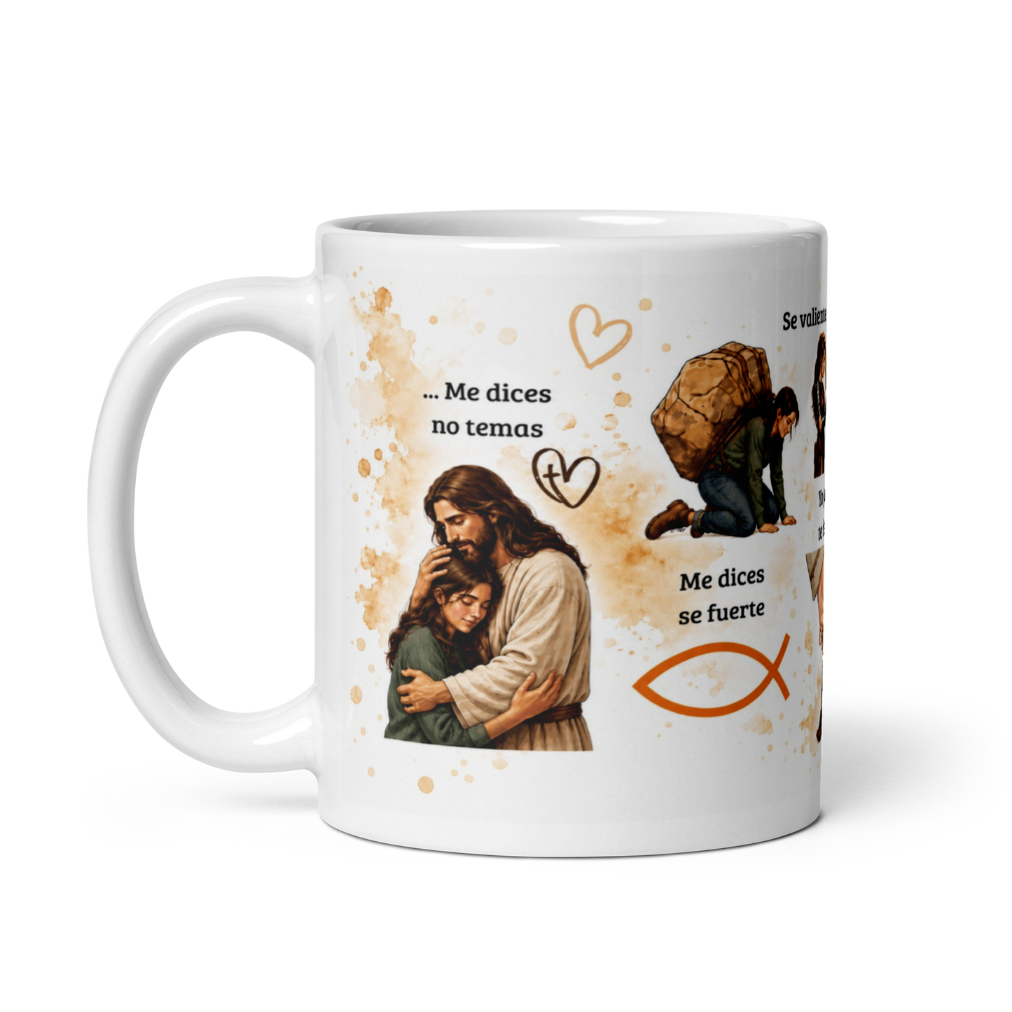 Taza Cristiana de Fe y Fortaleza – Taza Inspiradora de Jesús para Café ☕🙏