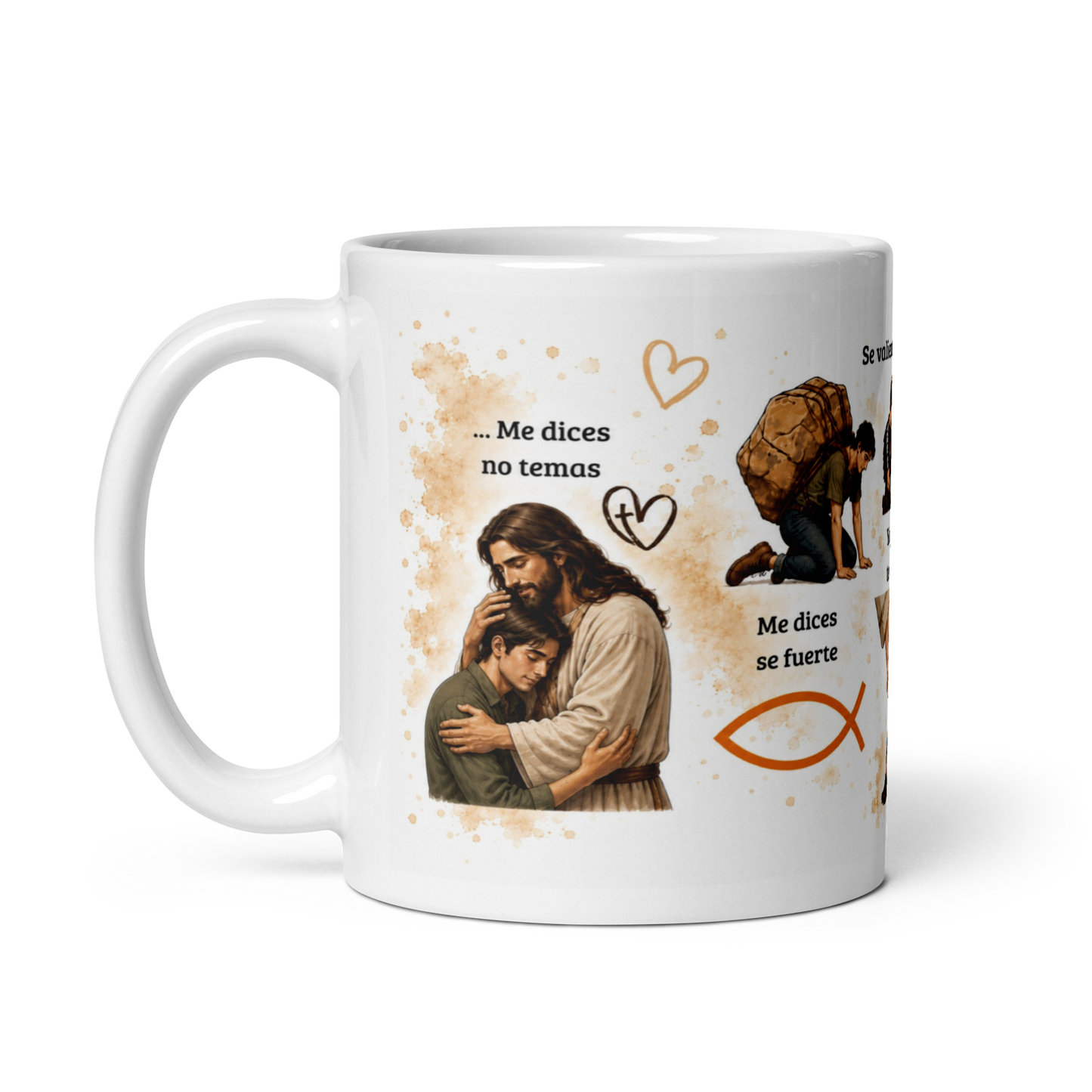 Taza Cristiana de Fe y Fortaleza – Taza Inspiradora de Jesús para Café ☕🙏